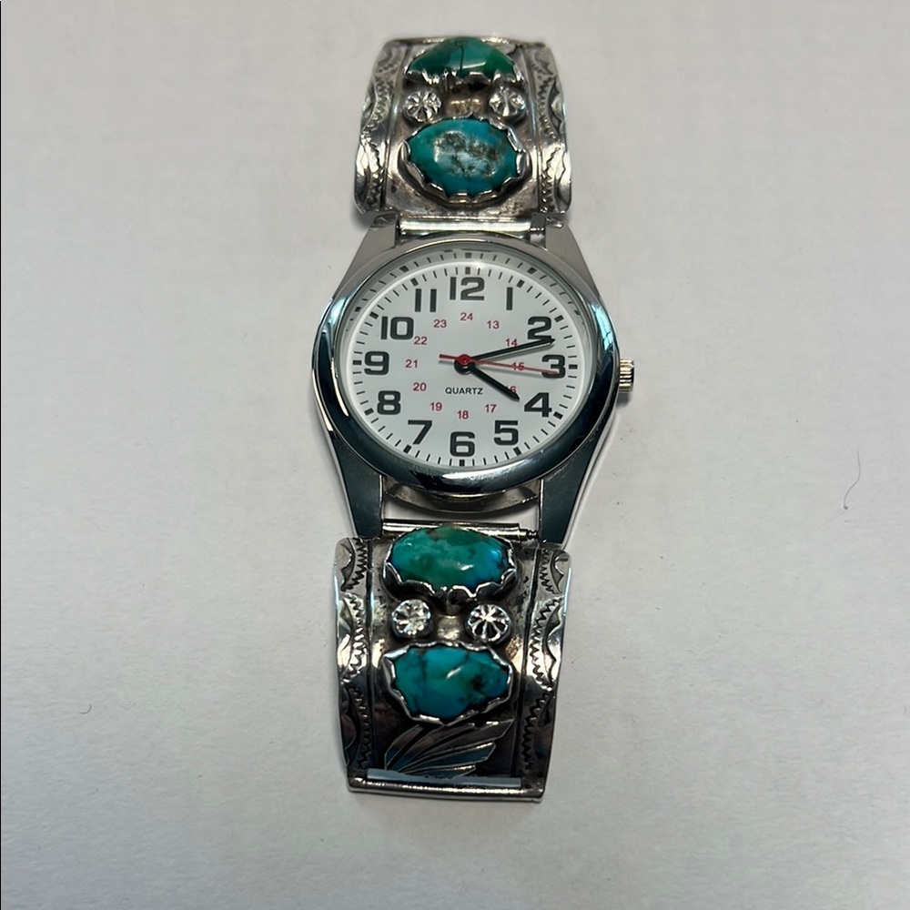 Zuni - Silver and Turquoise Quartz Watch